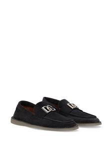 Dolce & Gabbana Suède loafers met logo - Blauw