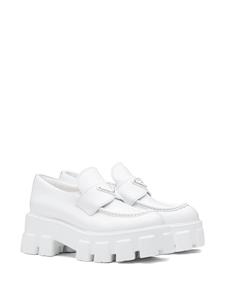 Prada Moonlith geborstelde leren loafers - Wit