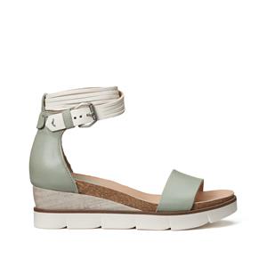 Mjus Sandalen met sleehak, in leer