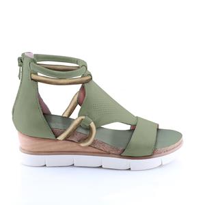 Mjus Sandalen met sleehak in leer