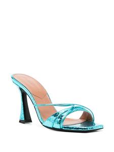 D'ACCORI 100mm Lust metallic leather mules - Blauw
