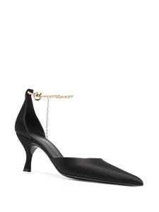 Ferragamo 70 mm satijnen pumps - Zwart