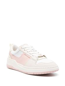 Ferragamo Dennis panelled leather sneakers - Roze