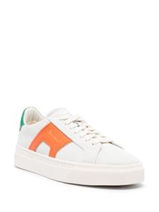 Santoni Suède sneakers met logoprint - Beige