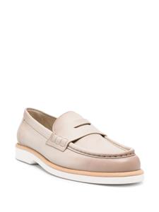 Santoni Leren loafers - Beige