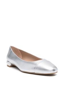 Stuart Weitzman pearl-detail leather ballerina shoes - Zilver