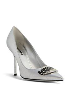 Dsquared2 100 mm leren pumps met logoplakkaat - Zilver