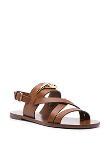 Valentino Garavani loog-plaque sandals - Bruin