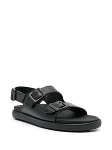Tod's engraved-logo leather sandals - Zwart