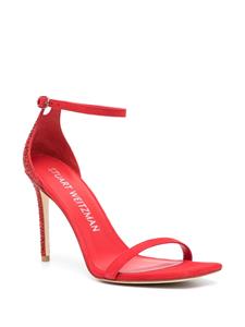 Stuart Weitzman Nudistcurve Royale sandalen verfraaid met stras - Rood