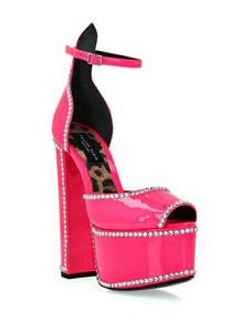 Philipp Plein crystal-embellished leather sandals - Roze