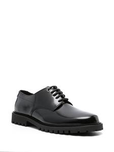 BOSS ridged leather Derby shoes - Zwart