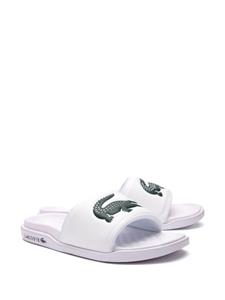 Lacoste Croco Dualiste slippers met logoband - Wit