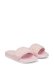 Jimmy Choo Fitz logo-debossed slides - Roze