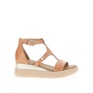 Mjus Sandalen met sleehak, in leer