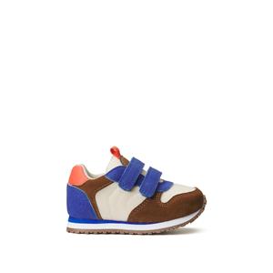 Bicolor sneakers met klittenband