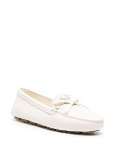 Prada triangle-logo leather loafers - Beige