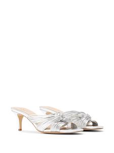 Badgley Mischka Mia 60mm twisted leather mules - Zilver