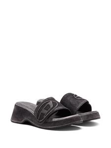 Diesel Sa-Oval D Pf W denim sandals - Zwart