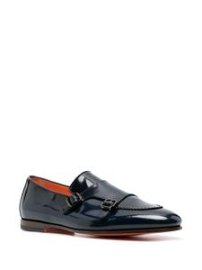 Santoni Loafers met contrasterende afwerking - Blauw
