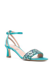 Alberta Ferretti Sandalen met spiegelpatroon - Blauw