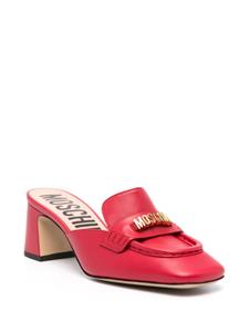 Moschino 65mm logo-lettering mules - Rood