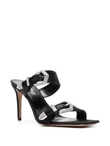 Paris Texas Ursula 85mm satin mules - Zwart