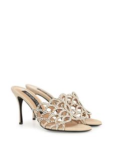 Sergio Rossi Sr Mermaid 90mm leather mules - Beige