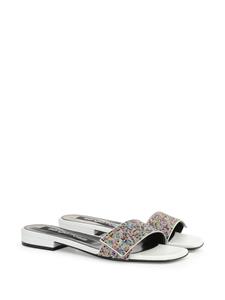 Sergio Rossi sr Paris rhinestone-embellished leather sandals - Wit
