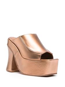 Eckhaus Latta 130mm leather platform mules - Goud