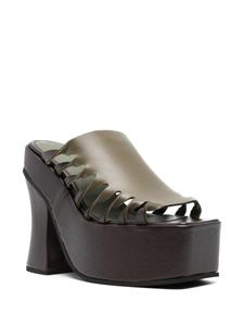 Eckhaus Latta 135mm twist-detail leather mules - Groen