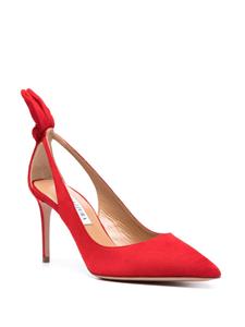 Aquazzura Bow Tie 85mm suede pumps - Rood