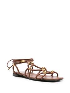 Valentino Garavani Pre-Owned Rockstud Net vetersandalen - Bruin