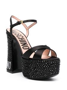Moschino 145mm crystal-embellished sandals - Zwart