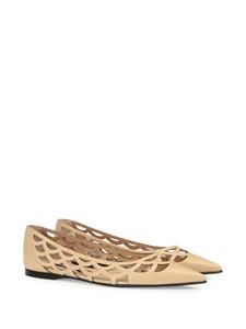 Sergio Rossi SR Mermaid leather ballerina shoes - Beige