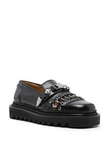 Toga Pulla ring-detail leather loafers - Zwart