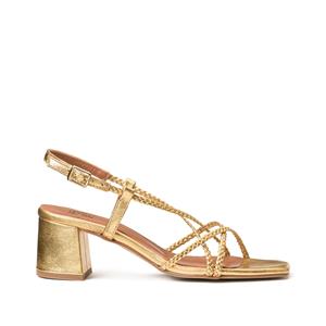LA REDOUTE COLLECTIONS Leren sandalen Signature met gevlochten bandjes en hak