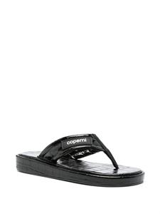Coperni crocodile-embossed leather flip flops - Zwart