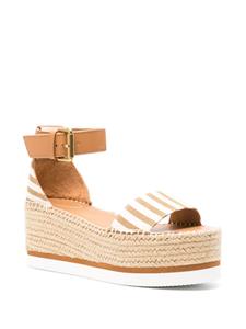 See by Chloé striped platform espadrilles - Beige