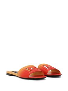 Dolce & Gabbana Ombré slippers met DG applicatie - Oranje