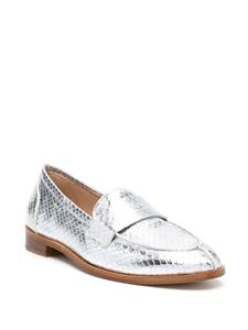 P.A.R.O.S.H. Loafers met slangenleer-effect - Zilver