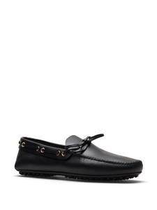 Car Shoe bow-detail leather driving shoes - Zwart