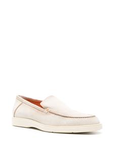 Santoni almond-toe suede loafers - Beige