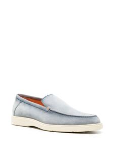 Santoni almond-toe suede loafers - Blauw