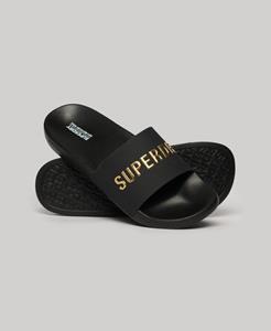 Superdry Mannen Vegan Badslippers met Logo Zwart