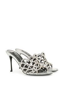 Sergio Rossi SR Mermaid 90mm leather mules - Zilver
