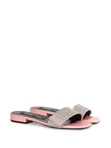 Sergio Rossi SR Paris crystal-embellished mules - Roze