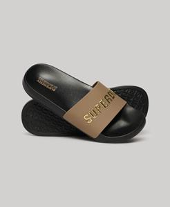 Superdry Vrouwen Vegan Badslippers met Logo Bruin