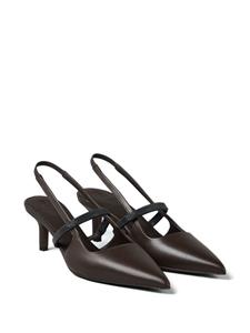 Brunello Cucinelli embellished leather pumps - Bruin