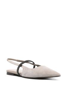 Brunello Cucinelli Monili leren ballerina's - Grijs